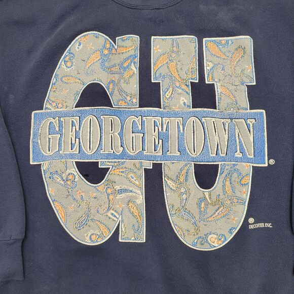 Vintage Georgetown Hoyas Sweatshirt M/L 19x23 Blue - Picture 15 of 16